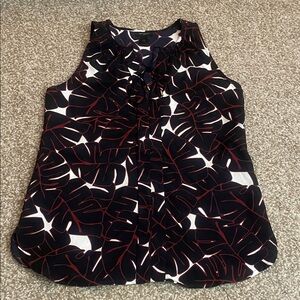 Ann Taylor Leaf Print Sleeveless Blouse